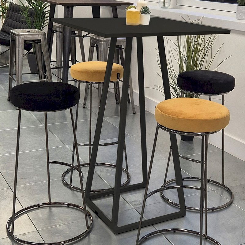 Dallas Square Poseur Table - Black