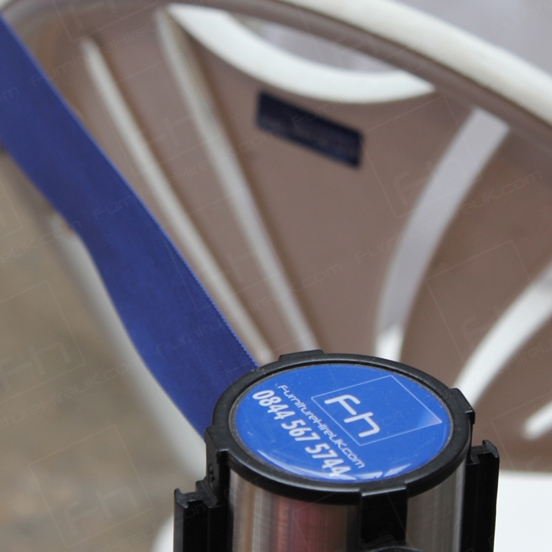 Chrome Stretch Barrier - Blue Webbing