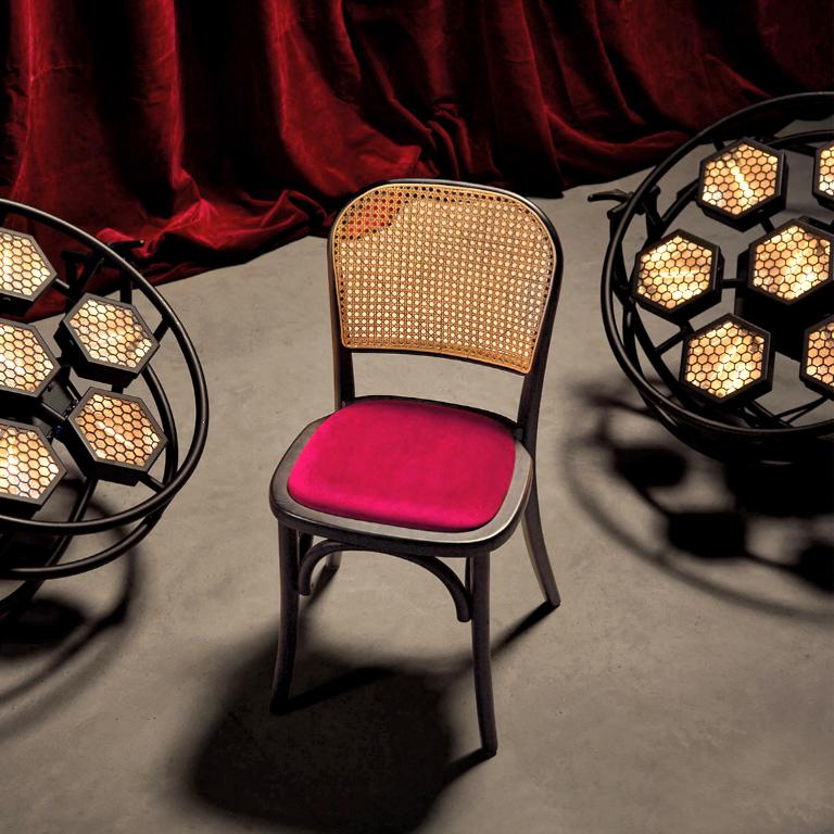 Red Cane Back Chair