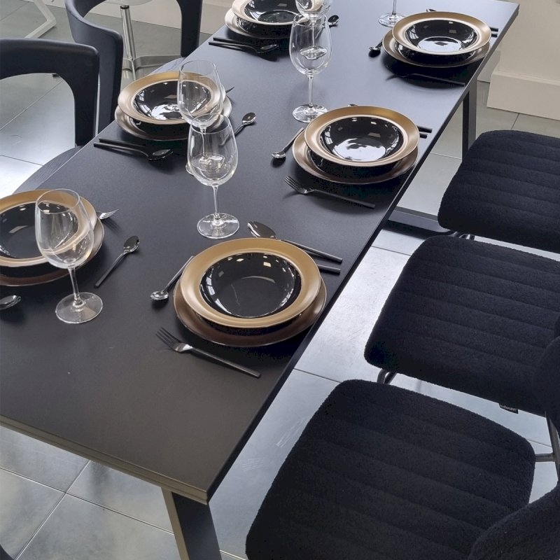 Utah Double Bistro Table - Black Base Black Top
