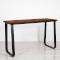 Utah Double Poseur Table - Black Base Rust Top