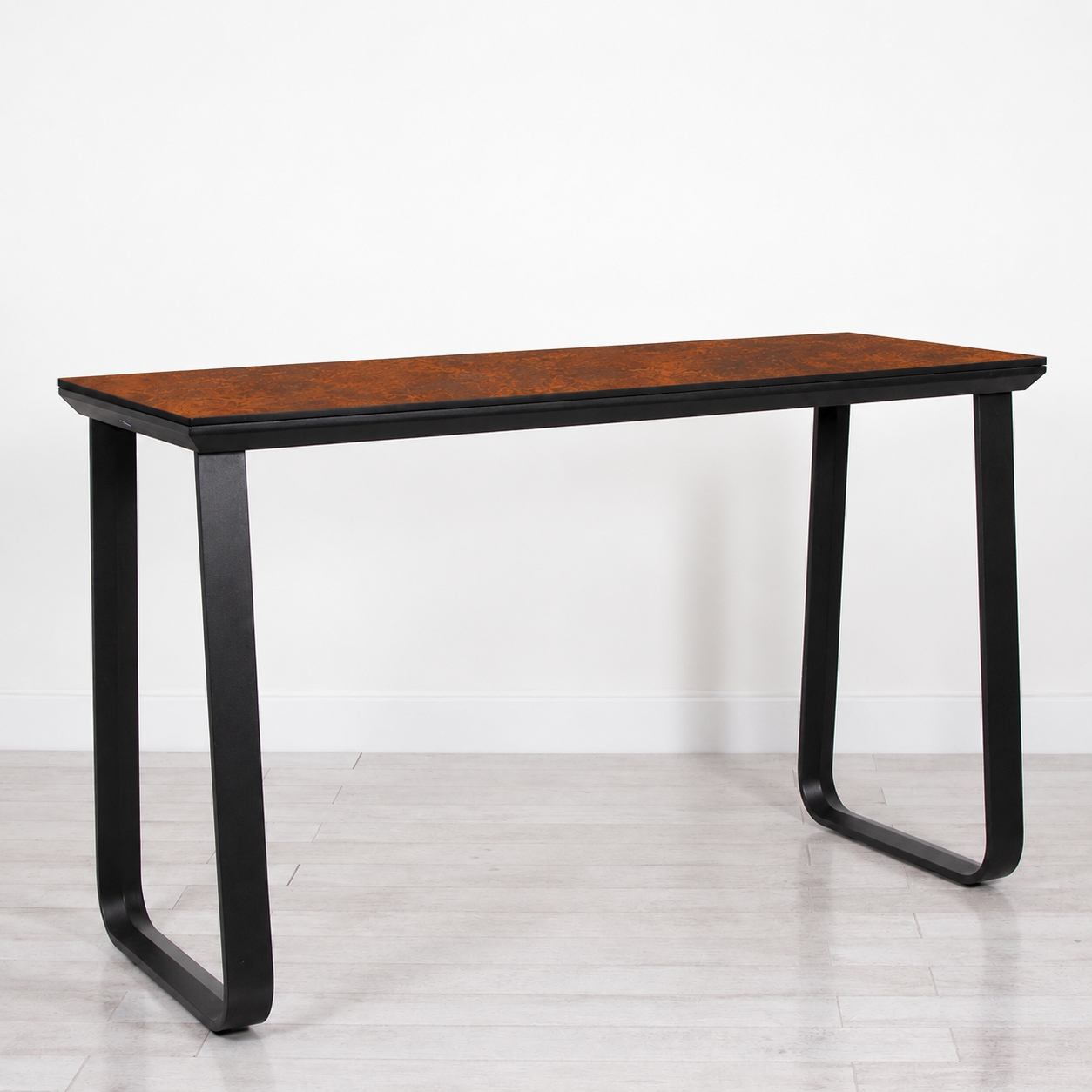 Utah Double Poseur Table - Black Base Rust Top
