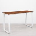 Utah Double Poseur Table - White Base Rust Top