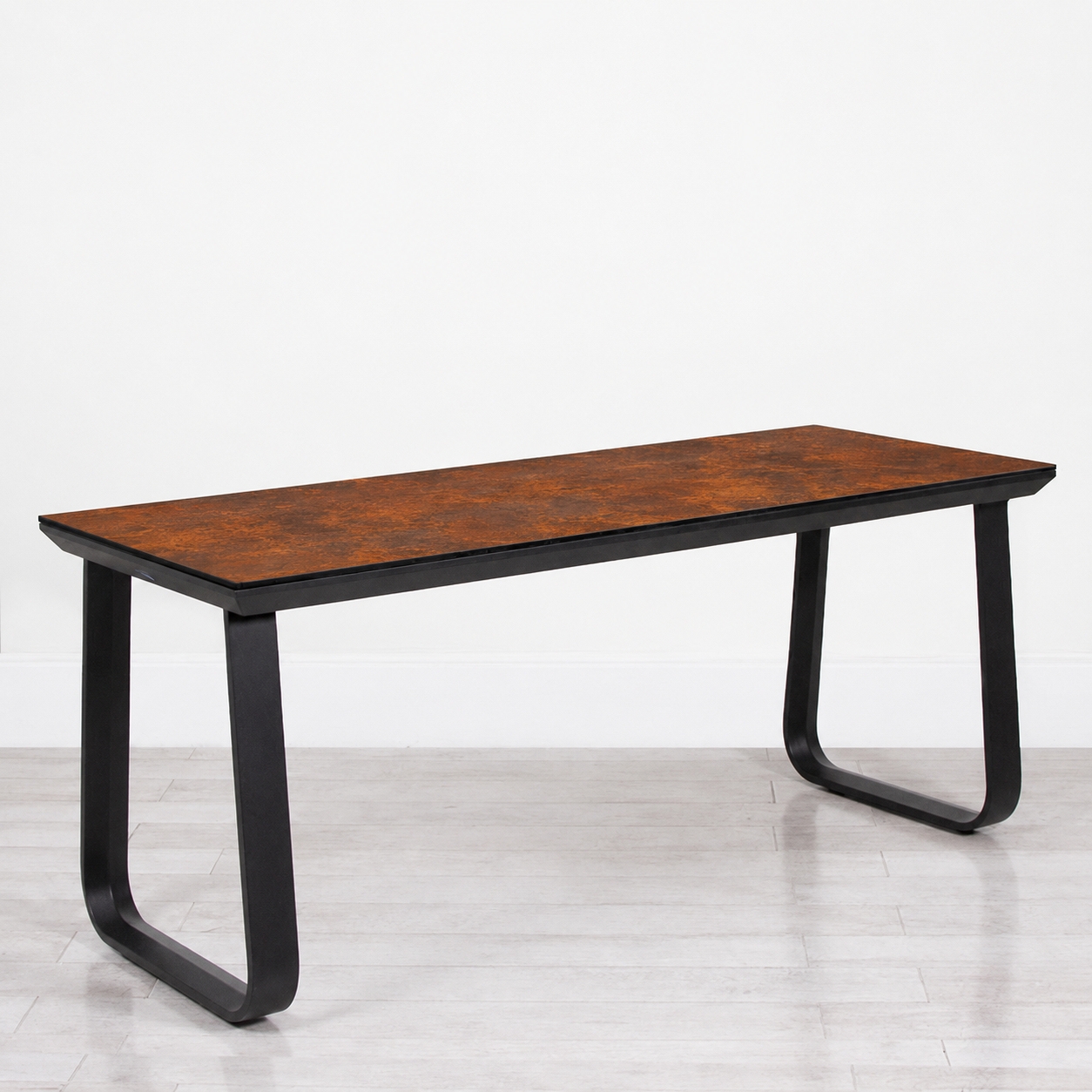 Utah Double Bistro Table - Black Base Rust Top