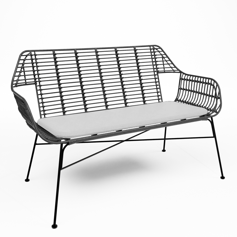 Miami Sofa - Black with White Pad