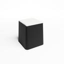 Black Bric Stool - White Fabric Top