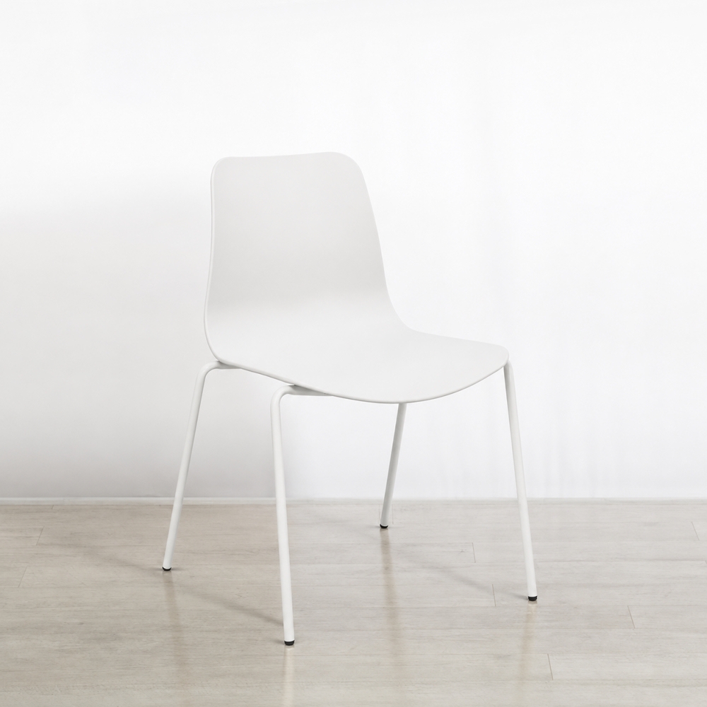White Curve Stacking Chair