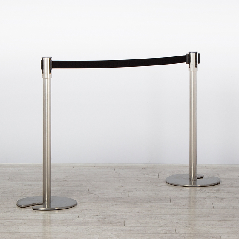 Chrome Stretch Barrier - Black Webbing Chrome Stretch Barrier - Black Webbing