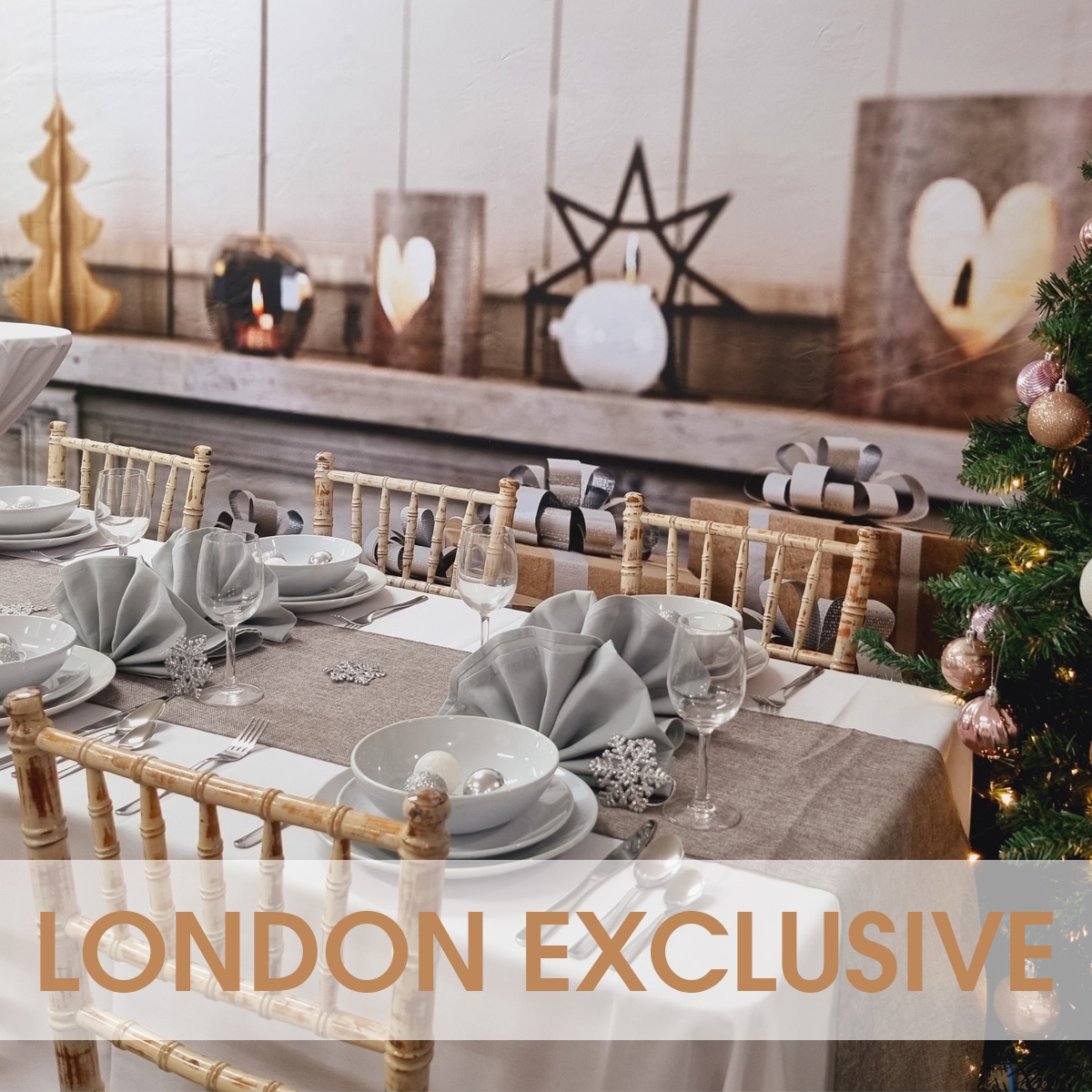 LONDON - Rectangular Xmas Package for 12 - Chiavari ALL IN PRICE