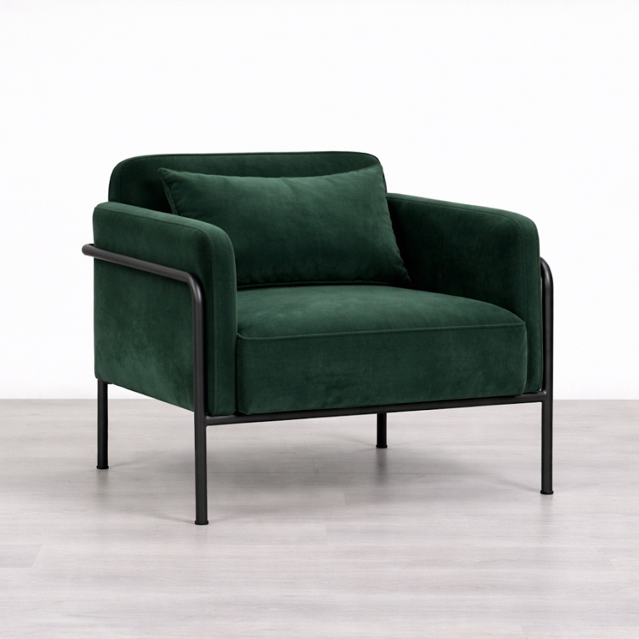 Seal Armchair - Green Velvet