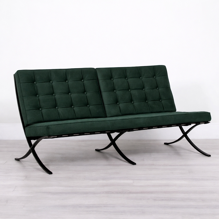 Barcelona Style Sofa - Green Velvet