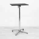 600mm Black Square Poseur Table - Chrome Frame