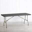 Plastic Rectangular Trestle Table (6ft) - Dark Grey