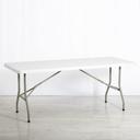 Plastic Rectangular Trestle Table (6ft) - White