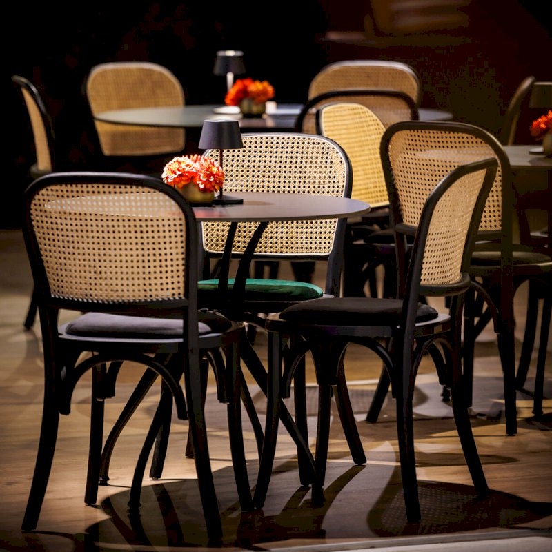 Cane Back Chair - Green Pad