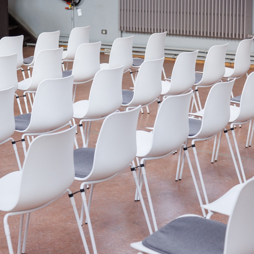 White Curve Stacking Chair