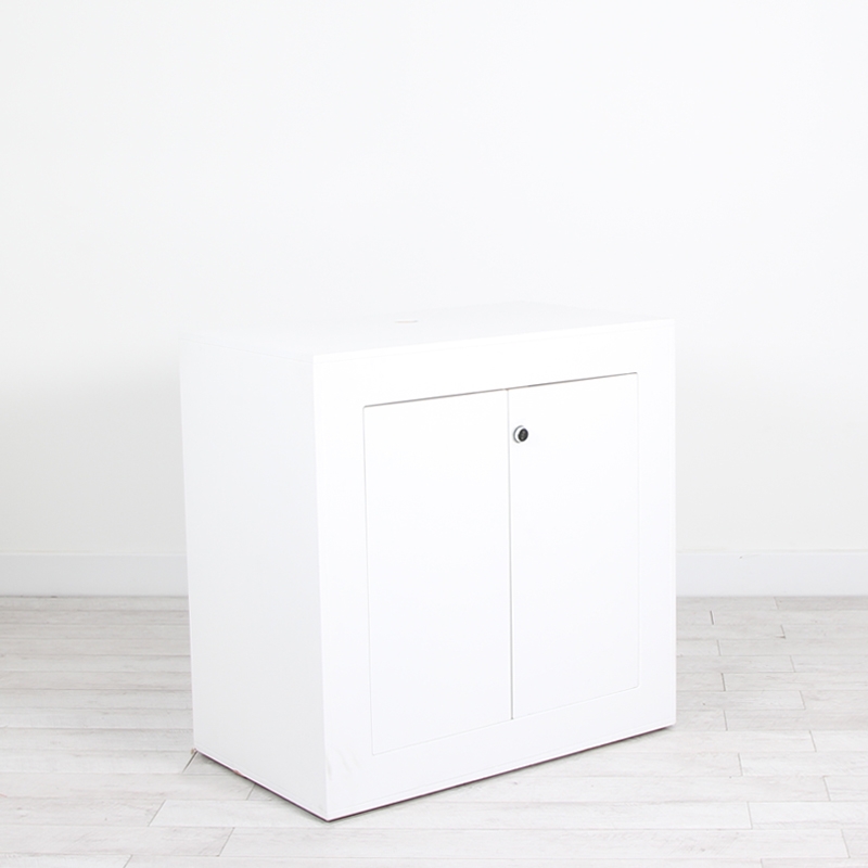 Illuminated Reception Counter White 1000 x 600 x 1000 with Graphics