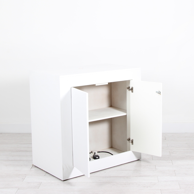 Illuminated Reception Counter White 1000 x 600 x 1000 with Graphics