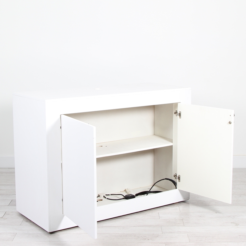 Illuminated Reception Counter White 1400 x 600 x 1000 with Graphics