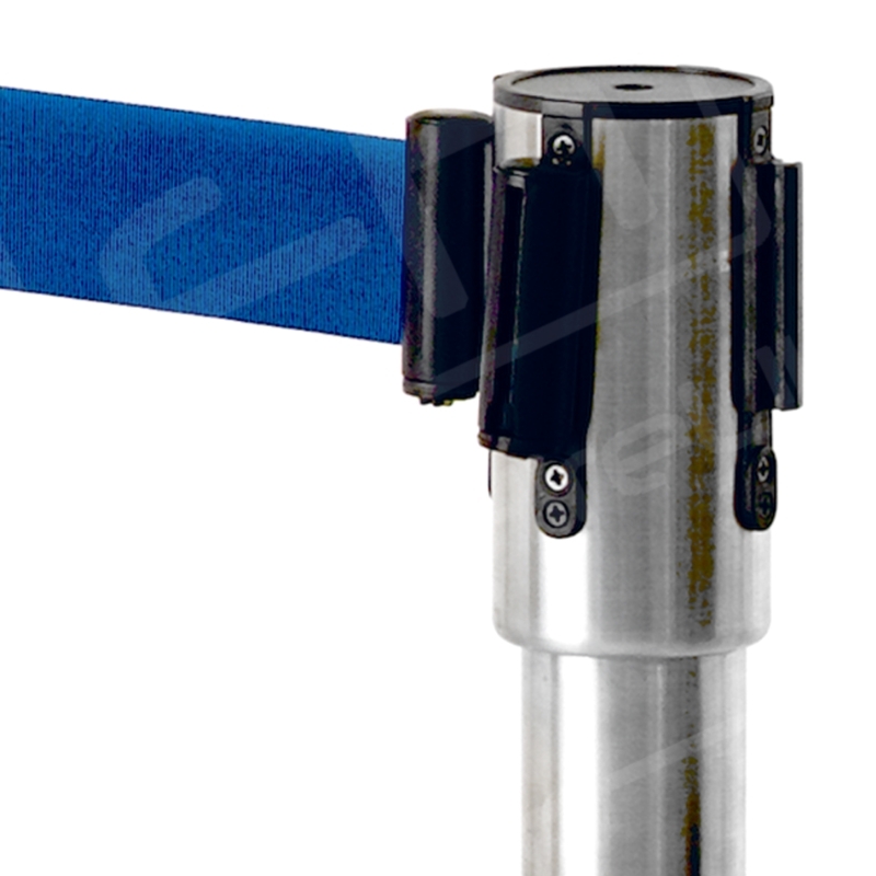Chrome Stretch Barrier - Blue Webbing