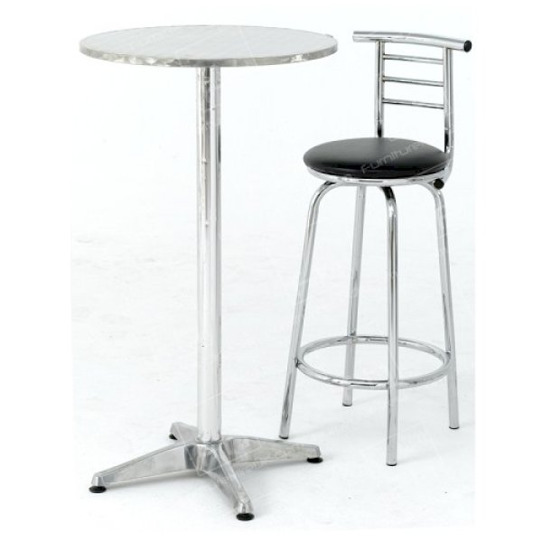 Chrome Poseur and Bistro Table Chrome Poseur and Bistro Table
