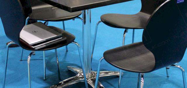 Exhibitions with Furniture Hire UK https://mill-media.s3.eu-west-2.amazonaws.com/furniture-hire-uk/article_additional/exhibitions-and-furniture-hire/exhibitions-and-furniture-hire-740x350.jpg - Black bistro table & Keeler chairs for a stylish modern look.