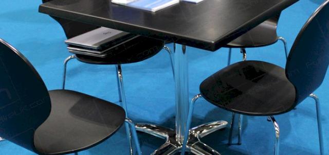 Exhibitions with Furniture Hire UK https://mill-media.s3.eu-west-2.amazonaws.com/furniture-hire-uk/article_additional/exhibitions-and-furniture-hire4/exhibitions-and-furniture-hire4-740x350.jpg - Super smart black Keeler chairs & bistro tables