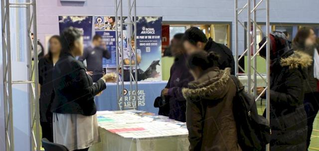 Host a Job Fair https://mill-media.s3.eu-west-2.amazonaws.com/furniture-hire-uk/article_additional/job-fair3/job-fair3-740x350.jpg - Tabling & linen making great surface for jobs' info.