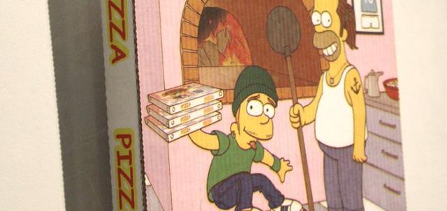 Pizza Exhibition https://mill-media.s3.eu-west-2.amazonaws.com/furniture-hire-uk/article_additional/pizza-exhibition6/pizza-exhibition6-740x350.jpg - Pizza box showing a famous animated family.