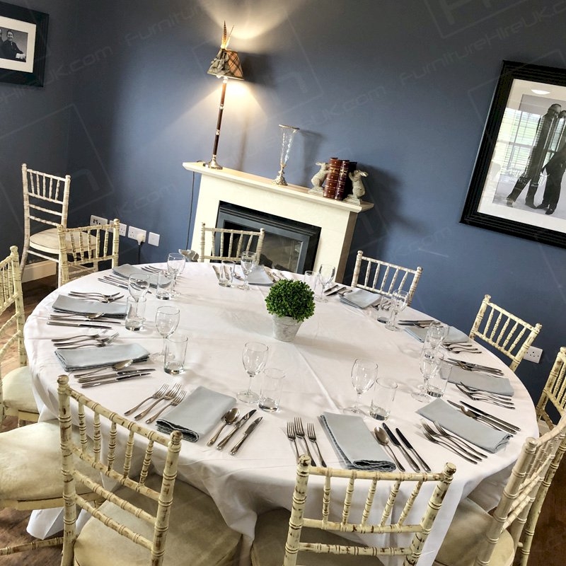 130 inch Round White Tablecloth (for 6ft)