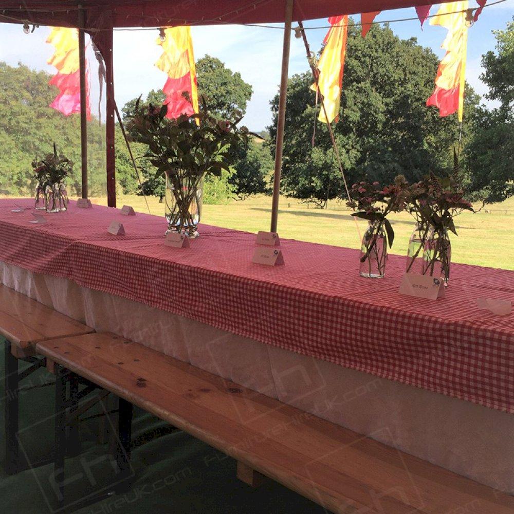Our beer benches can be hired separately or as a set with a table! Perfect for outdoor events.