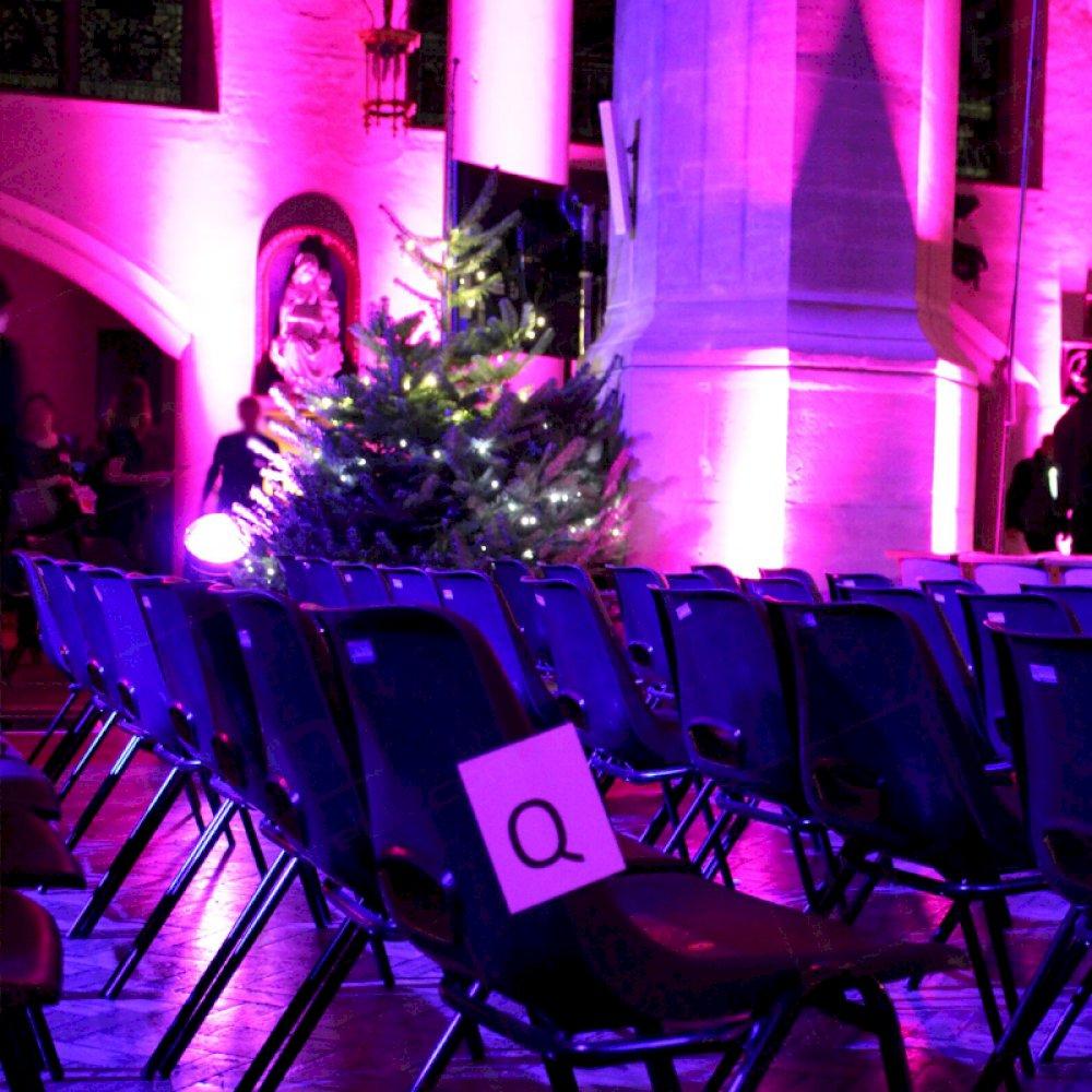 Lighting setting the festive mood.