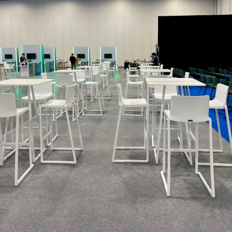 Dallas Square Poseur Table - White