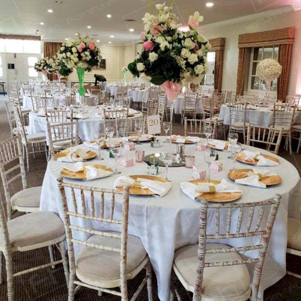 Our limewash Chiavari chairs are highly popular for weddings and events.