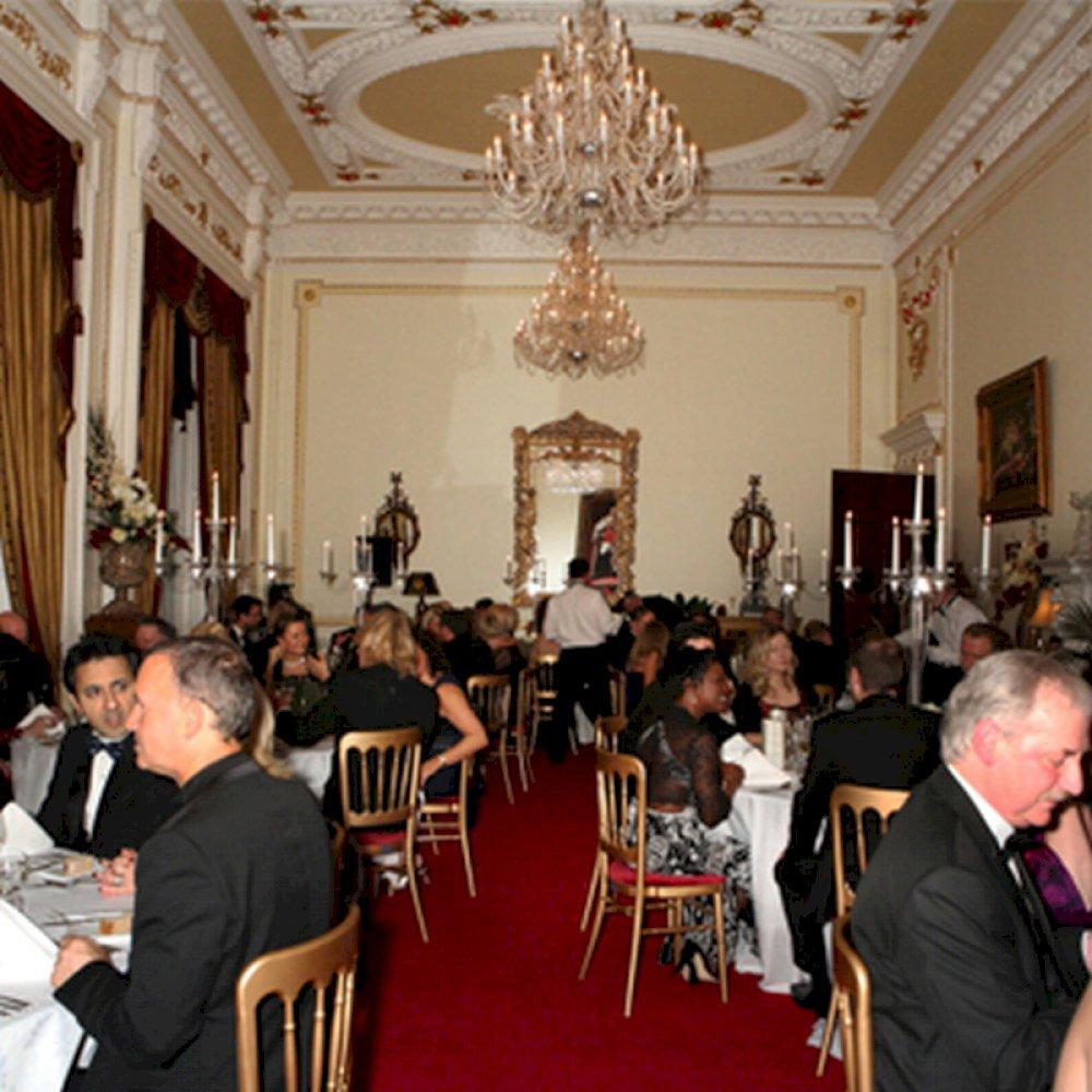 Guests all seated for a delicious dinner.