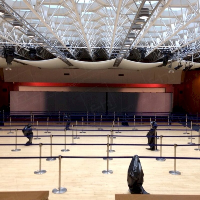 Chrome Stretch Barrier - Blue Webbing