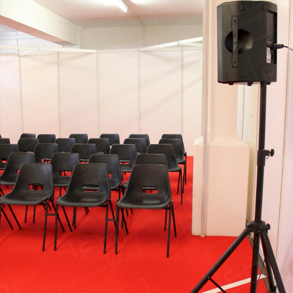 Furniture prepared and ready for the event to start.