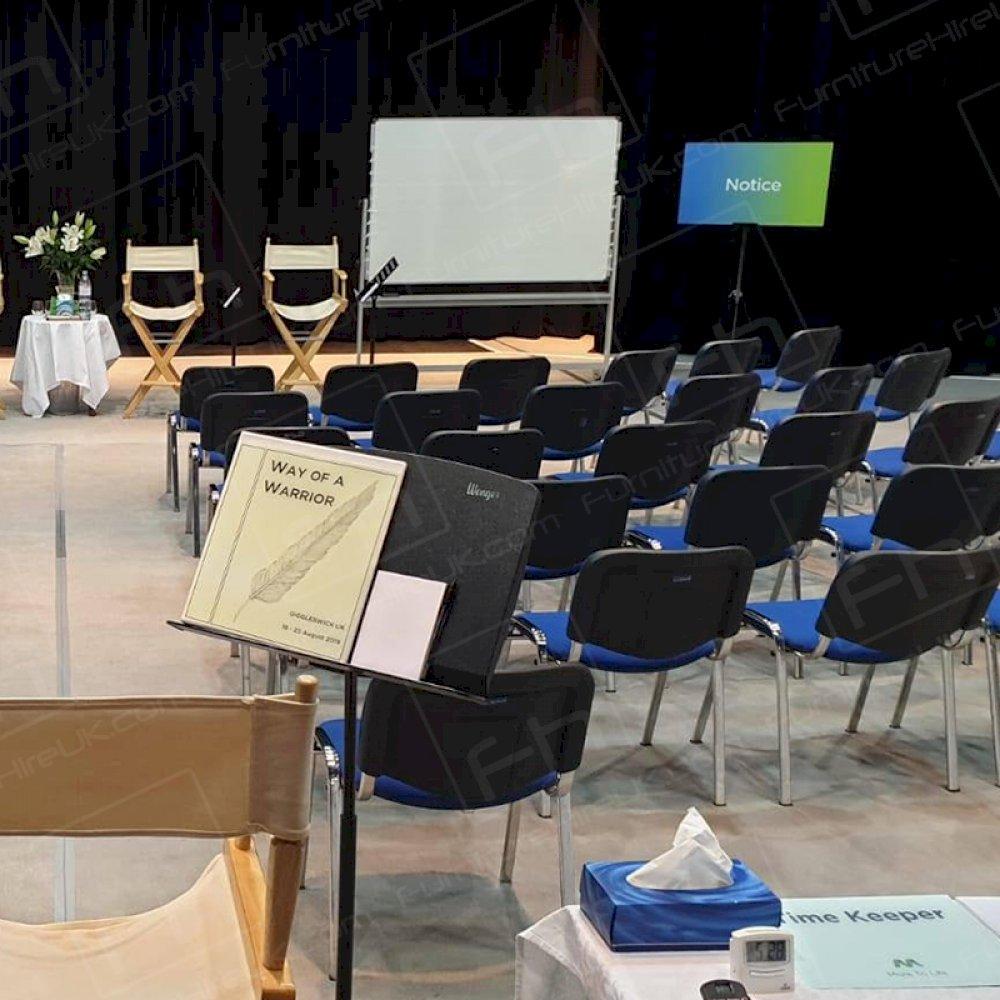 Our blue stacking chairs are comfortable and professional, perfect for training courses, conferences and other corporate events.