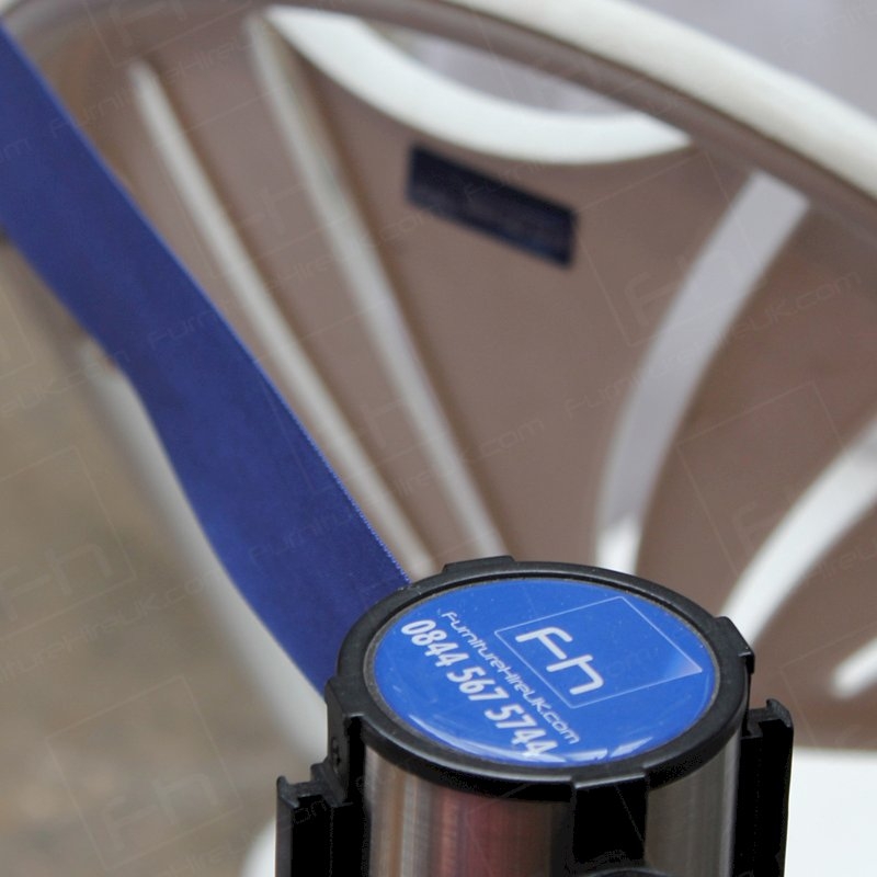Chrome Stretch Barrier - Blue Webbing
