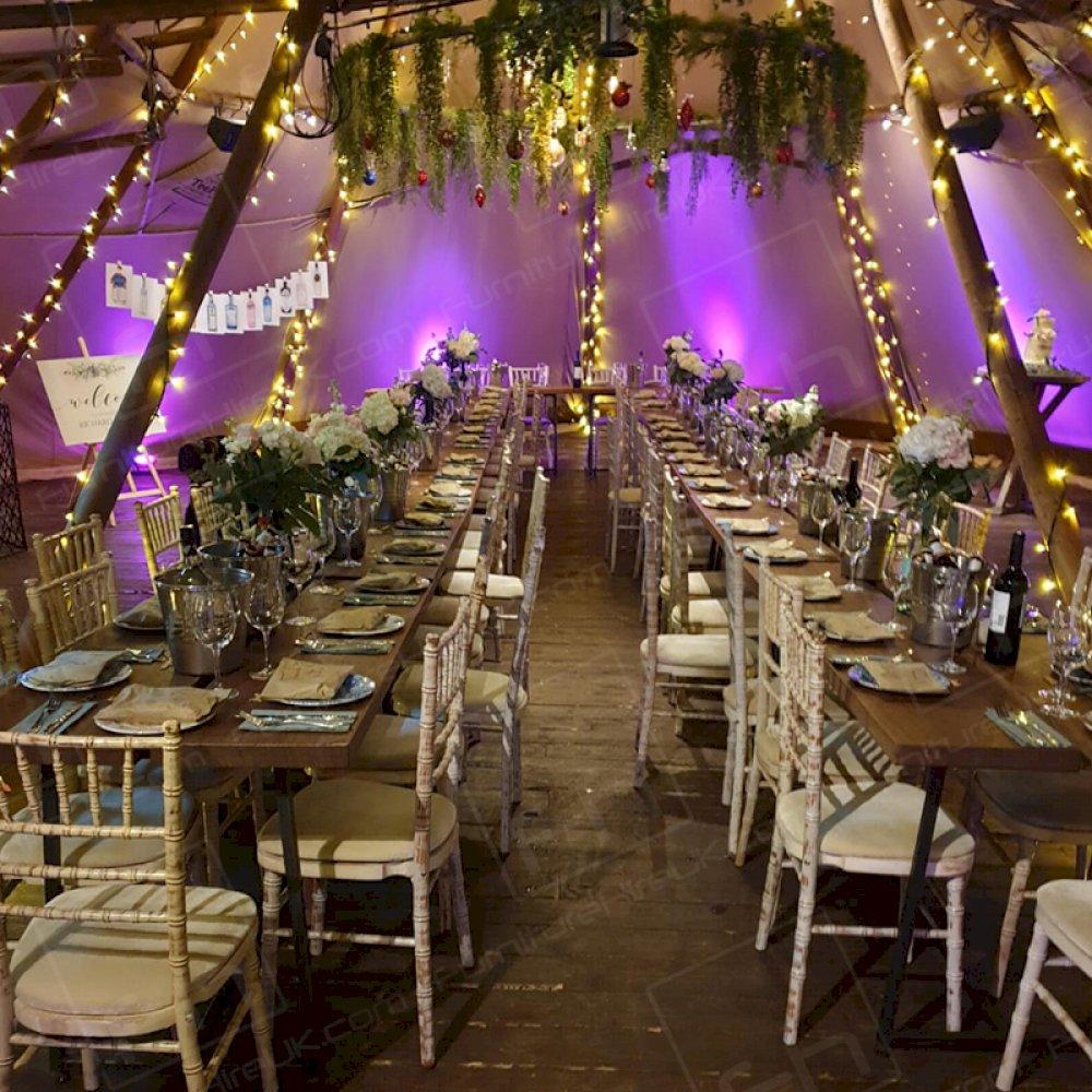 Our Limewash Chiavari Chairs add elegance to any event and look beautiful at weddings and banquets.