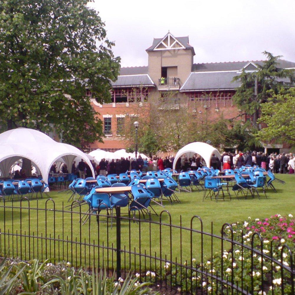 Outdoor tables & seating for the party of the year!