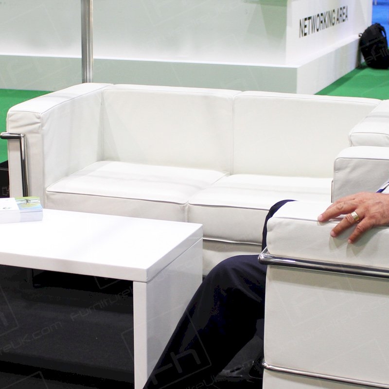 2 Seater Corbusier Sofa - White