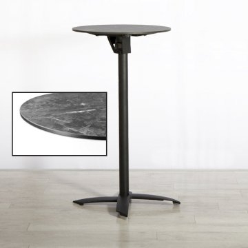 600mm Black Marble Round Poseur Table 600mm Black Marble Round Poseur Table