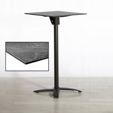 600mm Black Marble Square Poseur Table 600mm Black Marble Square Poseur Table