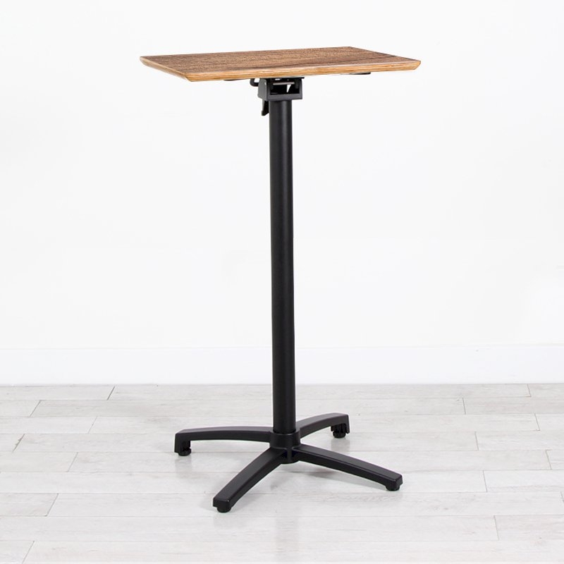 600mm Wooden Square Poseur Table - Black Frame
