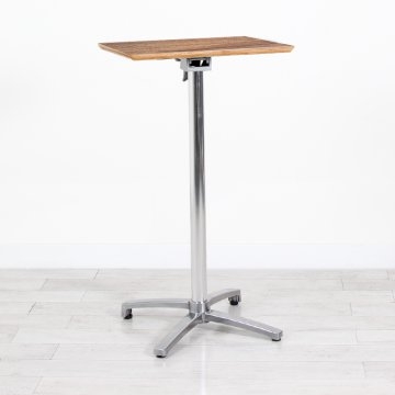 600mm Wooden Square Poseur Table - Chrome Frame 600mm Wooden Square Poseur Table - Chrome Frame