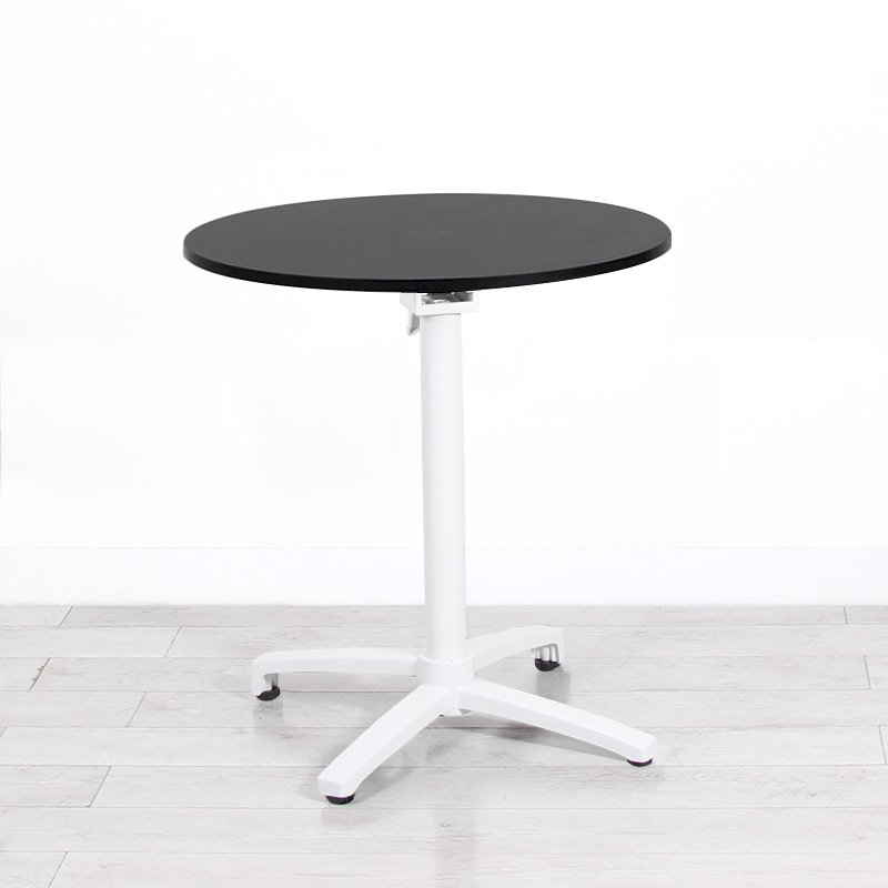 700mm Black Round Bistro Table - White Frame