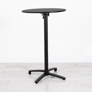 700mm Black Round Poseur Table - Black Frame 700mm Black Round Poseur Table - Black Frame