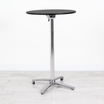 700mm Black Round Poseur Table - Chrome Frame 700mm Black Round Poseur Table - Chrome Frame