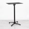 700mm Black Square Poseur Table - Black Frame